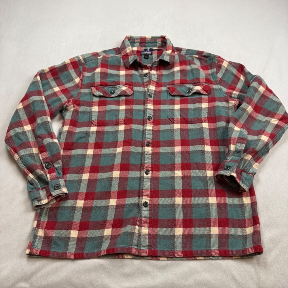 Patagonia Mens LG Fjord Flannel Shirt Observer Tasmanian Teal 53947 FA19